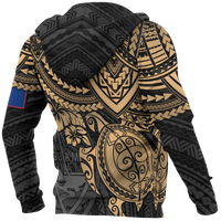 Guam Polynesian Hoodie (Zip up) Golden Turtle - Polynesian Pride