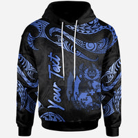 Tonga Polynesian Custom Hoodie Polynesian Tattoo Blue Version Unisex Blue - Polynesian Pride
