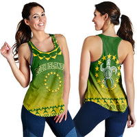Cook Islands Turtle With Tribal Women Tank Top - LT12 Green - Polynesian Pride