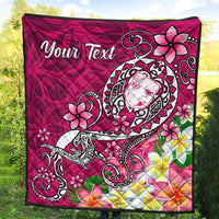 Fiji Custom Personalised Premium Quilt - Turtle Plumeria (Pink) - Polynesian Pride