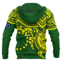 Cook Islands Polynesian Zip up Hoodie Polynesian Turtle - Polynesian Pride