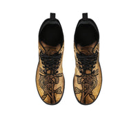 Celtic Dragon Leather Boots - Celtic Dragon With Cross Vintage Style - Polynesian Pride