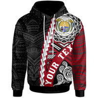 Nauru Polynesian Custom Hoodie Wave Tattoo Unisex Red - Polynesian Pride