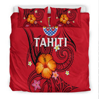 French Polynesia Bedding Set - Hibiscus With Tribal - LT12 - Polynesian Pride