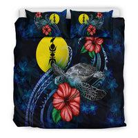 New Caledonia Polynesian Bedding Set - Blue Turtle Hibiscus - Polynesian Pride