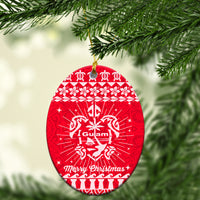 Guam Chamorro Pattern Red Christmas Ornament - LT12 - Polynesian Pride