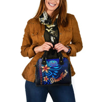 Tahiti Custom Personalised Shoulder Handbag - Vintage Tribal Mountain - Polynesian Pride