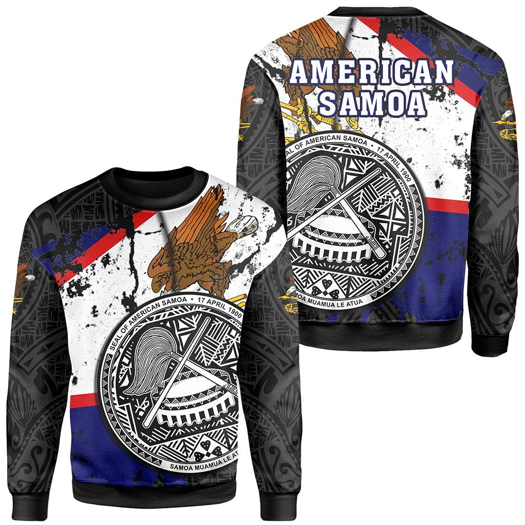American Samoa Seal Sweatshirt My Blood Unisex Black - Polynesian Pride