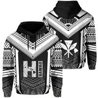 Hawaiian Kanaka Polynesian Hoodie Active White Unisex White - Polynesian Pride