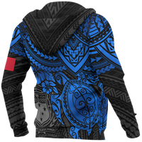 Samoa Polynesian Hoodie (Zip up) Blue Turtle - Polynesian Pride