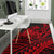 Hawaii Turtle With Hibiscus Tribal Red Area Rug - LT12 - Polynesian Pride