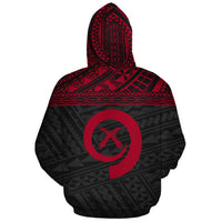 Vanuatu Polynesian Custom Zip up Hoodie Red - Polynesian Pride