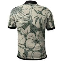 Polynesian Polo Shirt Abstract Hibiscus Flowers With Tribal Background - Polynesian Pride