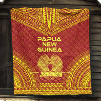 Papua New Guinea Premium Quilt - Papua New Guinea Coat Of Arms Polynesian Chief Red Version - Polynesian Pride