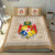 (Custom Personalised) Tonga Pattern Bedding Set Coat of Arms - Beige and White LT4 - Polynesian Pride