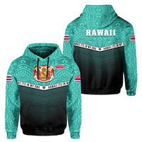 Hawaii Polynesian Hoodie Turquoise Mix Style Unisex Turquoise - Polynesian Pride