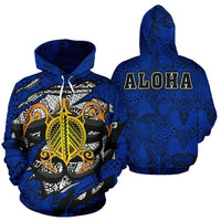 Aloha Turtle Polynesian Hoodie Unisex White - Polynesian Pride