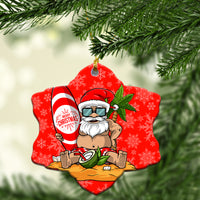 Hawaii Christmas Funny Santa Ornament - LT12 - Polynesian Pride