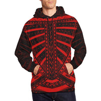 Polynesian Tattoo All Over Hoodie Red - Polynesian Pride