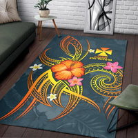 Wallis and Futuna Polynesian Area Rug - Legend of Wallis and Futuna (Blue) - Polynesian Pride