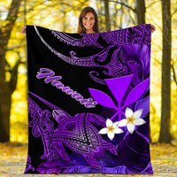 Hawaii Turtle With Plumeria Leaf Purple Blanket - LT12 - Polynesian Pride