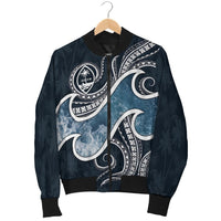 Guam Polynesian Men's Bomber Jacket - Ocean Style - Polynesian Pride