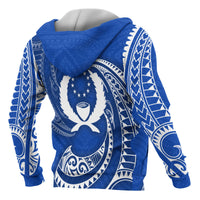 Pohnpei Micronesia Hoodie Blue Tribal Wave - Polynesian Pride