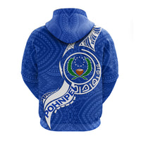 Custom Pohnpei Hoodie Micronesia Pride Blue LT12 - Polynesian Pride