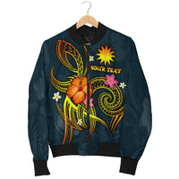 Nauru Polynesian Personalised Men's Bomber Jacket - Legend of Nauru (Blue) - Polynesian Pride