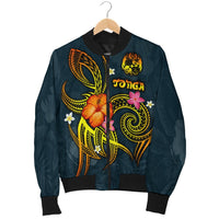 Tonga Polynesian Men's Bomber Jacket - Legend of Tonga (Blue) - Polynesian Pride
