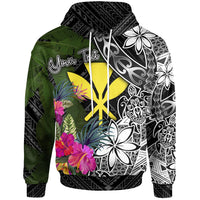 Hawaii Custom Hoodie Turtle Plumeria Banana Leaf Unisex Black - Polynesian Pride
