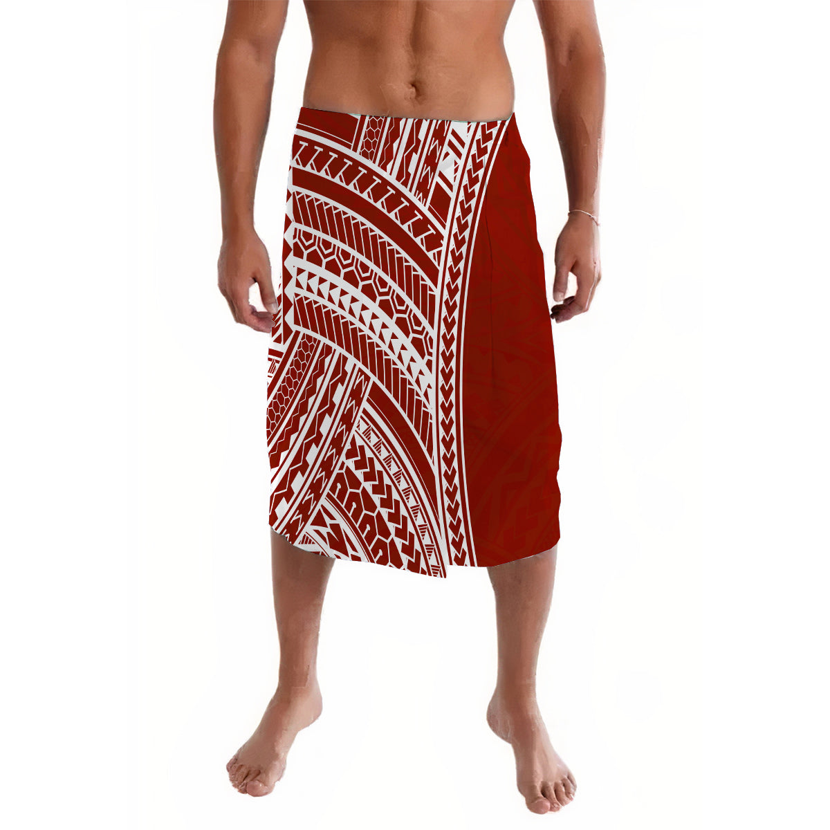 Polynesian Lavalava Simple Ver.02 Red LT13 Red - Polynesian Pride LLC