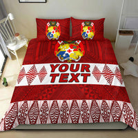 (Custom Personalised) Tonga Bedding Set Tongan Pattern Red LT13 - Polynesian Pride