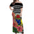 Cook Islands Off Shoulder Long Dress Hibiscus Flowers Style Black LT13 Long Dress Black - Polynesian Pride