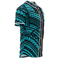 Hawaii Polynesian Kakau Baseball Jersey - Freestyle - Blue - Polynesian Pride