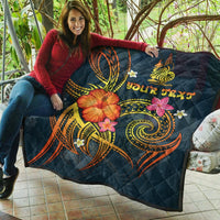 New Caledonia Polynesian Personalised Premium Quilt - Legend of New Caledonia (Blue) - Polynesian Pride