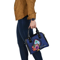 Guam Polynesian Shoulder Handbag - Floral With Seal Blue - Polynesian Pride