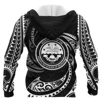 Federated States of Micronesia All Over Zip up Hoodie White Tribal Wave - Polynesian Pride