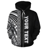 Polynesian Custom Zip up Hoodie Black Poly Line - Polynesian Pride