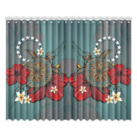 Cook Islands Window Curtain Turtle One Size 52"x84"(Two Pieces) Green - Polynesian Pride