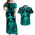 Hawaii Hula Girl Polynesian Matching Dress and Hawaiian Shirt Matching Couples Outfit Unique Style Turquoise LT8 Turquoise - Polynesian Pride