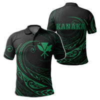 Kanaka Polo Shirt Frida Style Green Unisex Black - Polynesian Pride