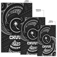 Chuuk Micronesia Area Rug - White Tribal Wave - Polynesian Pride