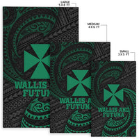 Wallis And Futuna Polynesian Area Rug - Green Tribal Wave - Polynesian Pride