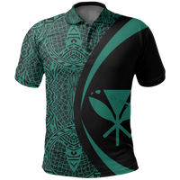 Hawaii Kanaka Polynesian Polo Shirt Celedon Circle Style - Polynesian Pride