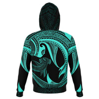Hawaii Hoodie Polynesian Hammerhead Shark Turquoise - Polynesian Pride