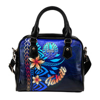 Tahiti Shoulder Handbag - Vintage Tribal Mountain - Polynesian Pride