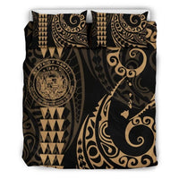 Seal Of Hawaii And Map Bedding Set Gold Gold - Polynesian Pride