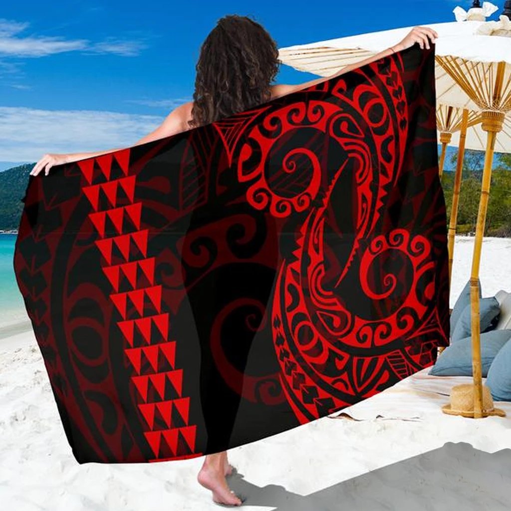 Kanaka Map Red Polynesian Sarong Sarong One Size Red - Polynesian Pride