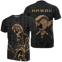 Polynesian Kakau Helmet Weapon Gold Kanaka Warrior T Shirt Unisex Gold - Polynesian Pride